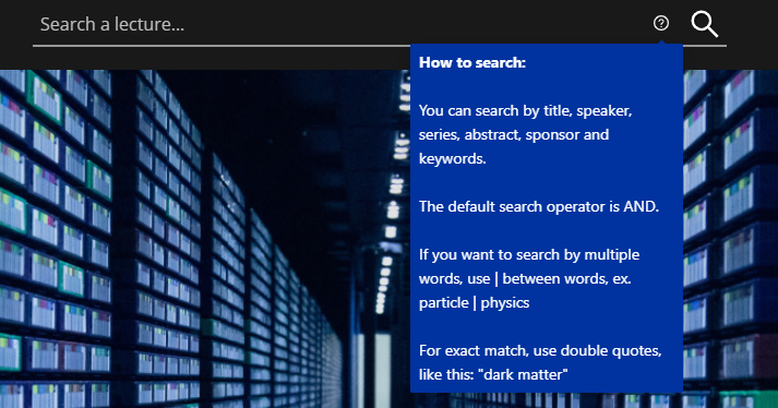 Search Page - Search Tooltip